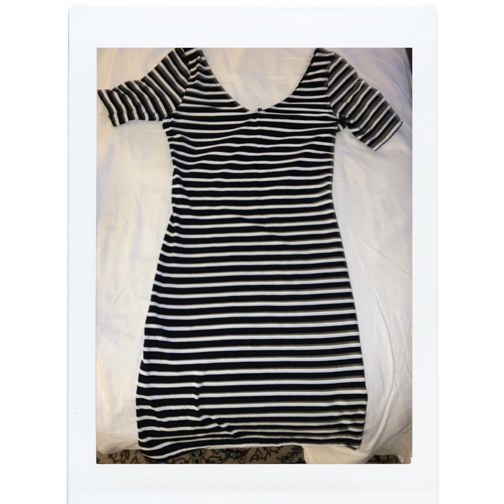 Stripped midi dress